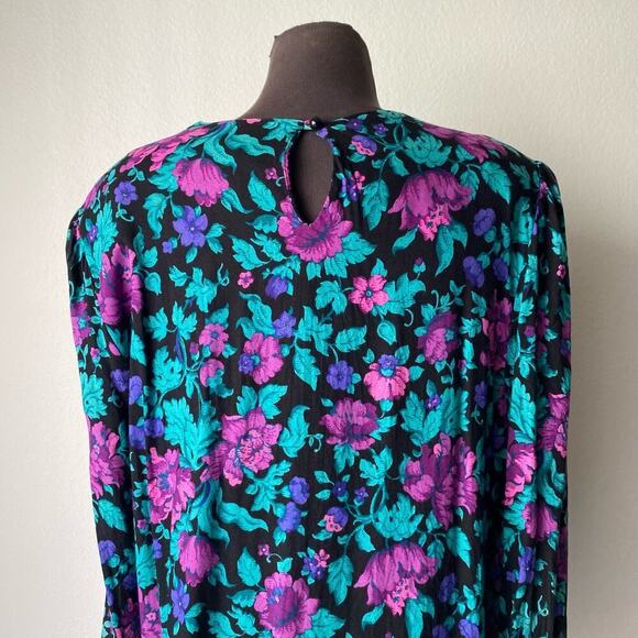 CB sz M Made in U.S. floral Vintage blouse - Picture 3 of 7